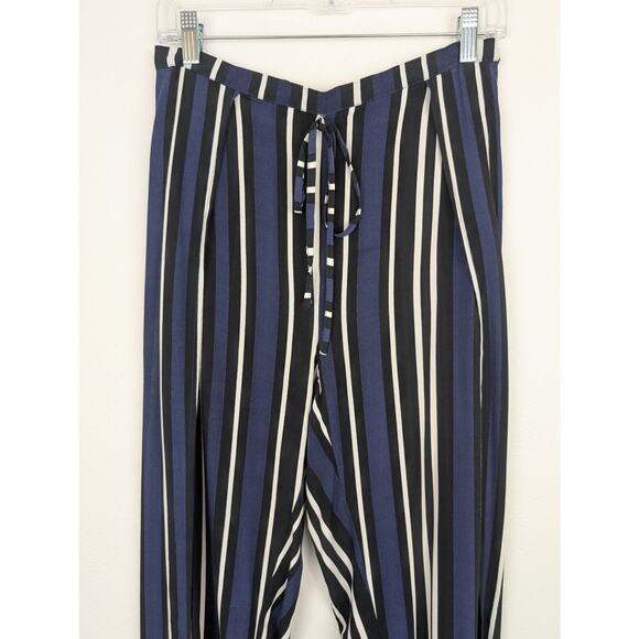 Anthropologie Maeve Pants Striped Side Slit Wide Leg Beach Resort Blue Size S - Picture 4 of 16